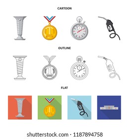 Vector design of car and rally symbol. Set of car and race stock vector illustration.