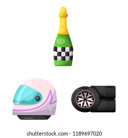 Vector design of car and rally symbol. Collection of car and race stock symbol for web.
