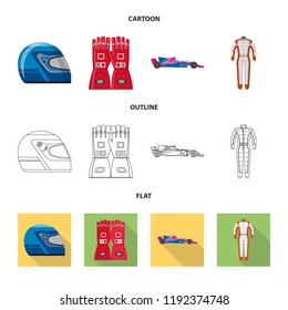 Vector design of car and rally symbol. Set of car and race vector icon for stock.