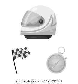 Vector design of car and rally symbol. Collection of car and race vector icon for stock.