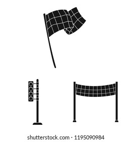 Vector design of car and rally symbol. Set of car and race stock symbol for web.