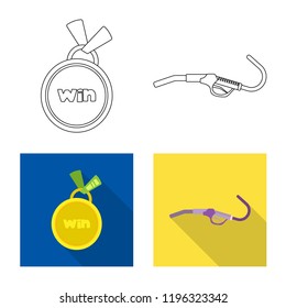 Vector design of car and rally symbol. Collection of car and race stock vector illustration.