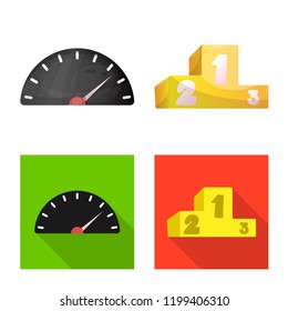 Vector design of car and rally symbol. Collection of car and race stock vector illustration.