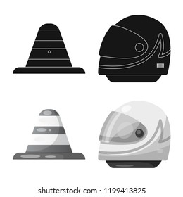 Vector design of car and rally symbol. Set of car and race stock symbol for web.