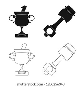 Vector design of car and rally symbol. Collection of car and race vector icon for stock.