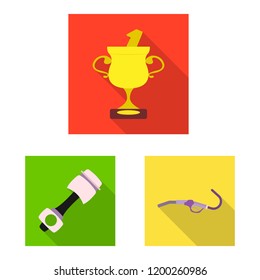 Vector design of car and rally symbol. Collection of car and race stock vector illustration.