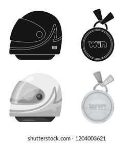 Vector design of car and rally symbol. Collection of car and race stock vector illustration.