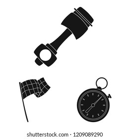 Vector design of car and rally symbol. Collection of car and race stock symbol for web.