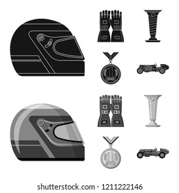 Vector design of car and rally symbol. Collection of car and race stock symbol for web.