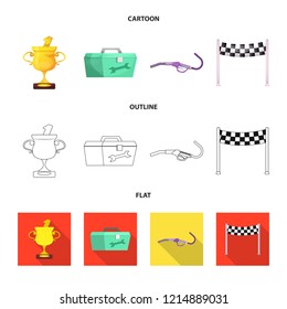 Vector design of car and rally symbol. Set of car and race stock symbol for web.