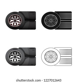 Vector design of car and rally symbol. Collection of car and race stock symbol for web.