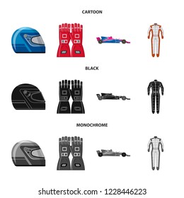 Vector design of car and rally symbol. Set of car and race vector icon for stock.
