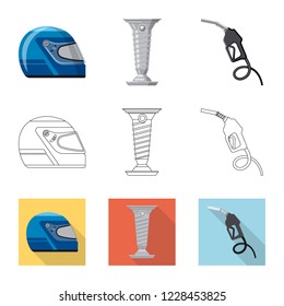 Vector design of car and rally symbol. Collection of car and race stock symbol for web.