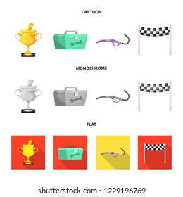 Vector design of car and rally symbol. Set of car and race stock symbol for web.