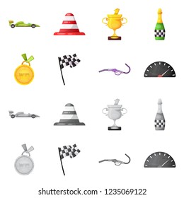 Vector design of car and rally symbol. Collection of car and race stock symbol for web.