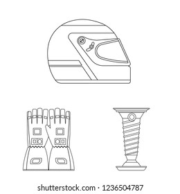 Vector design of car and rally symbol. Collection of car and race vector icon for stock.