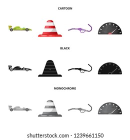 Vector design of car and rally symbol. Collection of car and race stock symbol for web.