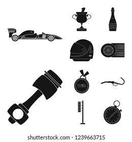 Vector design of car and rally symbol. Collection of car and race vector icon for stock.