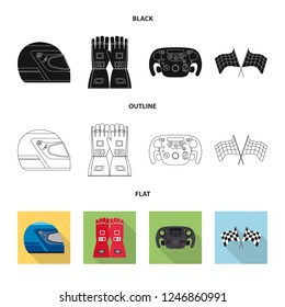 Vector design of car and rally symbol. Set of car and race vector icon for stock.