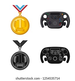 Vector design of car and rally symbol. Set of car and race stock symbol for web.