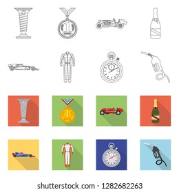 Vector design of car and rally symbol. Collection of car and race stock vector illustration.