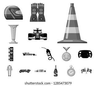 Vector design of car and rally symbol. Set of car and race stock symbol for web.