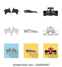 Vector design of car and rally symbol. Collection of car and race stock symbol for web.
