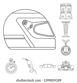 Vector design of car and rally symbol. Set of car and race vector icon for stock.