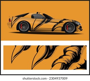 vector design for a car wrap. Automobile wrap graphics using abstract racing stripes