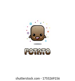 vector design of caracter vegetarian cute potato. suitable for the design of t-shirts, children's books. etc