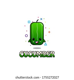 Vektordesign von Caracter vegetarische süße Gurke. geeignet für die Gestaltung von T-Shirts, Kinderbüchern. usw.