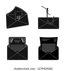 Vector design of card and christmas icon. Set of card and background stock symbol for web.