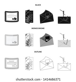 Vector design of card and christmas icon. Set of card and background vector icon for stock.