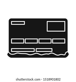 Vector design of card and debit symbol. Graphic of card and cocaine vector icon for stock.