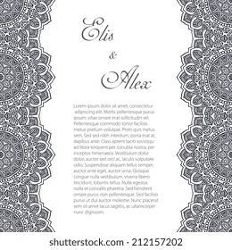 Vector design Card. Round Ornament Pattern. Vintage decorative elements. Hand drawn background. Islam, Arabic, Indian, ottoman motifs.