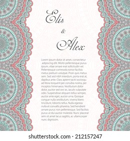 Vector design Card. Round Ornament Pattern. Vintage decorative elements. Hand drawn background. Islam, Arabic, Indian, ottoman motifs.