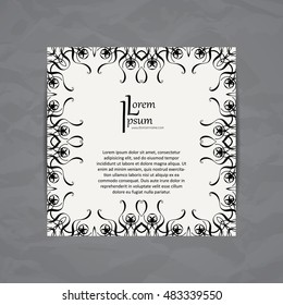 Vector design card template. Vintage frame or background. Business card with ornament. Mandala style.