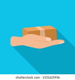 Vector design of cardboard and box icon. Web element of cardboard and hand vector icon for stock.