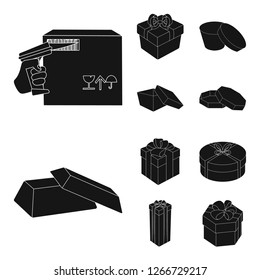 Vector design of cardboard and delivery  icon. Collection of cardboard and label stock vector illustration.