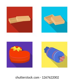 Vector design of cardboard and delivery  icon. Collection of cardboard and label stock symbol for web.