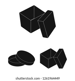 Vector design of cardboard and delivery  logo. Collection of cardboard and label stock symbol for web.