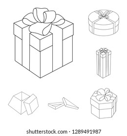Vector design of cardboard and delivery  logo. Collection of cardboard and label vector icon for stock.