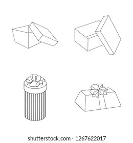 Vector design of cardboard and delivery  sign. Collection of cardboard and label stock vector illustration.
