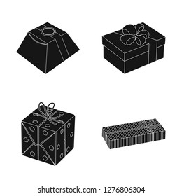 Vector design of cardboard and delivery  symbol. Set of cardboard and label stock symbol for web.
