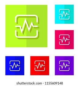 vector design of cardiograph flat icon set
