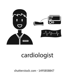 Vector design of cardiologist and cardiovascular symbol. Set of cardiologist and cardiac vector icon for stock.