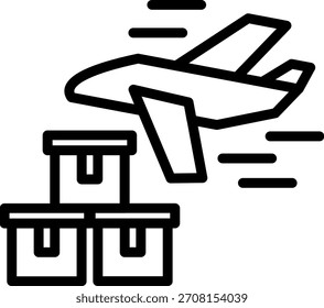 Vector Design Cargo Aircraft Icon Style