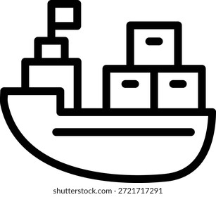 Estilo de ícone de barco de carga do projeto do vetor