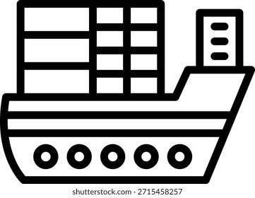 Vector Design Cargo Ship Icon Style