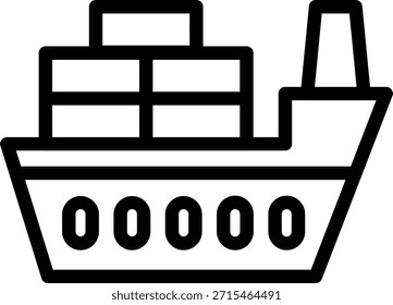 Vector Design Cargo Ship Icon Style